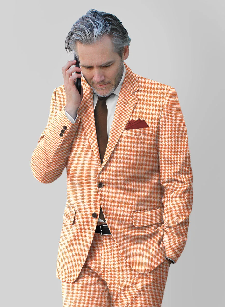 Noble Silk Orange Houndstooth Jacket